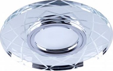 Фотография товара 'Feron CD983 Светильник встраиваемый с LED подсветкой потолочный MR16 G5.3 прозрачный, хром 32440'