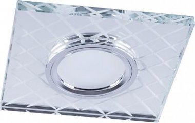 Фотография товара 'Feron CD984 Светильник встраиваемый с LED подсветкой потолочный MR16 G5.3 прозрачный, хром 32572'