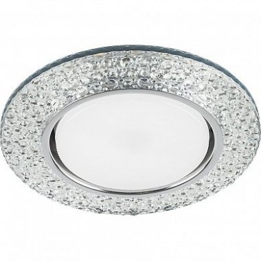 Фотография товара 'Feron CD4032 Светильник встраиваемый с LED подсветкой потолочный GX53 без лампы, прозрачный, хром 32996'