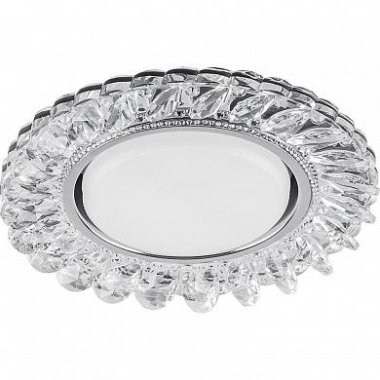 Фотография товара 'Feron CD4034 Светильник встраиваемый с LED подсветкой потолочный GX53 без лампы, прозрачный, хром 40501'