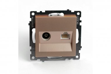 Фотография товара 'Feron 49184 Розетка STEKKER GLS00-7106-02 на 2 гнездо размер 55*55*35мм'