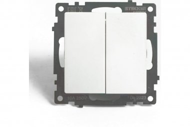 Фотография товара 'Feron 49166 Выключатель двухклавишный STEKKER GLS10-7107-01, серия Катрин'