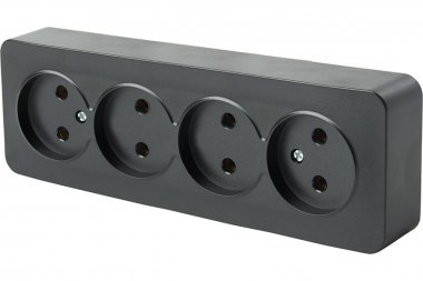 Фотография товара 'Feron 49504 Розетка STEKKER MST10-14-05 на 4 гнездо, без заземления'