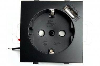 Фотография товара 'Feron 49155 Розетка STEKKER PST16-9111-03 на 1+USB гнездо, с заземлением'
