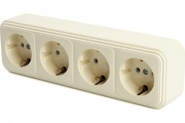 Фотография товара 'Feron 49052 Розетка STEKKER PST16-61-20 на 4 гнездо, с заземлением'