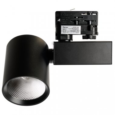 Фотография товара 'Feron Светильник трековый на шинопровод, трехфазный (ДПО) , 20W, 4000К (белый), 170-265V, 1800Lm, цвет черный, корпус алюминий, 51603'