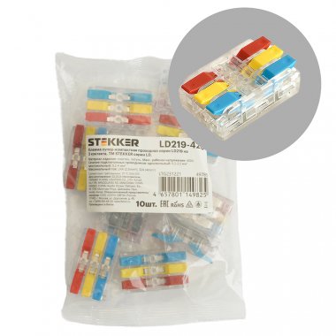 Фотография товара 'Feron 49785 Клемма пружинная компактная STEKKER LD219-423, 6-проводная 0,2-4мм2, 450В, 32А'