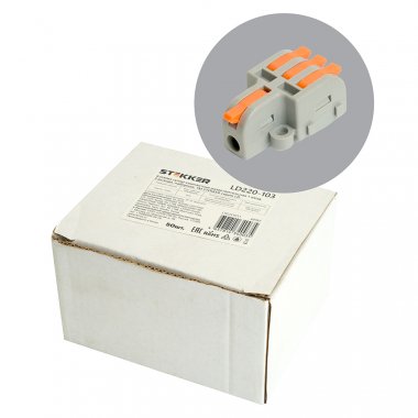 Фотография товара 'Feron 49787 Клемма пружинная компактная STEKKER LD220-103, 4-проводная 0,2-4мм2, 450В, 32А'