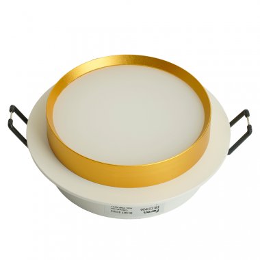 Фотография товара 'Feron Светильник потолочный встраиваемый (ФВО) , под лампу GX53 GX53, белый+золото, круг, 110*110*40 мм, 51354'