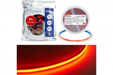 Фотография товара 'Feron 48266 Лента светодиодная 24V LS530, 320*COB, 8W/m, IP20'
