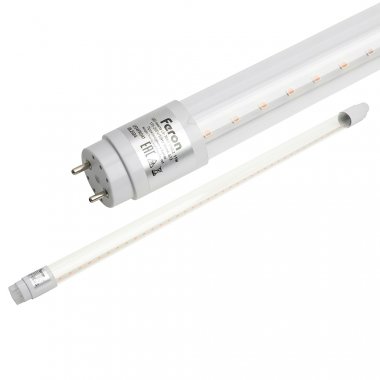 Фотография товара 'Feron Лампа для растений , T8 (фитолампа), 11W 175-265V G13 (красно-синий), рассеиватель прозрачный угол рассеивания 220°, корпус стекло, 600*26мм, 51662'