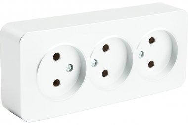 Фотография товара 'Feron 49305 Розетка STEKKER MST10-13-01 на 3 гнездо, без заземления'