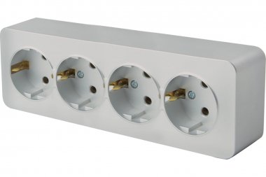 Фотография товара 'Feron 49332 Розетка STEKKER MST16-14-03 на 4 гнездо, с заземлением'