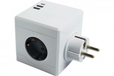 Фотография товара 'Feron 49231Сетевой разветвитель STEKKER ADP16-33-21 (ADP16-23-21) с заземлением'