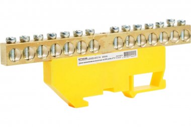 Фотография товара 'Feron 49556 LD555-812-14 Шина "PE" на изоляторе 8*12 на DIN-рейку 14 выводов'