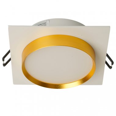 Фотография товара 'Feron Светильник потолочный встраиваемый (ФВО) , под лампу GX53 GX53, белый+золото, квадрат, 110*110*40 мм, 51362'