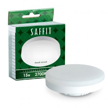 Фотография товара 'Лампа светодиодная SAFFIT SBGX5315, GX53 (таблетка), 15W 230V GX53 2700К (белый теплый), рассеиватель матовый белый, 1215Lm, угол рассеивания 120°, 28*74мм'