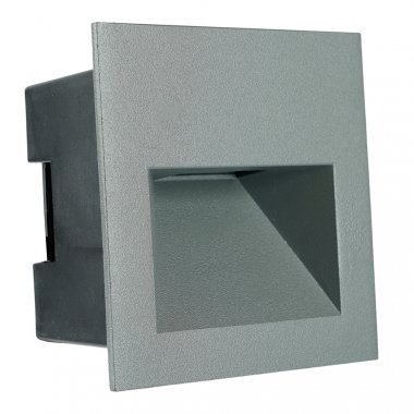 Фотография товара 'Feron Светильник встраиваемый светодиодный, для лестничной подсветки (ДВУ) , 3W 4000К (белый натуральный), 110-265V, 80Lm, IP65, цвет серый, 51957'