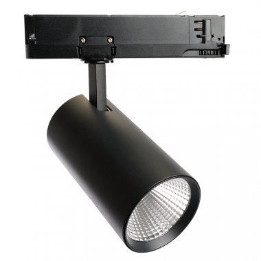 Фотография товара 'Feron Светильник трековый на шинопровод, трехфазный (ДПО) , 30W, 4000К (белый), 170-265V, 2700Lm, цвет черный, корпус алюминий, 51599'