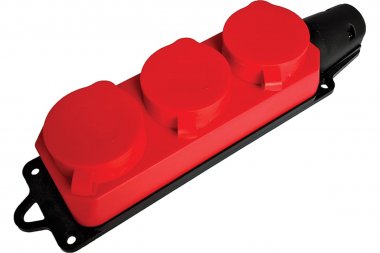 Фотография товара 'Feron 49401 Розетка STEKKER RST16-23-44-3 на 3 гнездо, с крышкой, с заземлением'