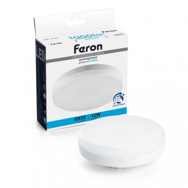 Фотография товара 'Feron Лампа светодиодная , GX53 (таблетка) диммируемая, 12W 230V GX53 6400К (дневной), 51066'