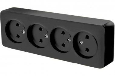 Фотография товара 'Feron 49319 Розетка STEKKER MST10-14-02 на 4 гнездо, без заземления'