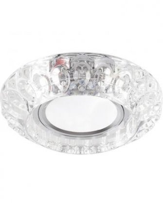 Фотография товара 'Feron CD987 Светильник встраиваемый с LED подсветкой потолочный MR16 G5.3 прозрачный 32664'