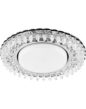 Фотография товара 'Feron CD4027 Светильник встраиваемый с LED подсветкой потолочный GX53 без лампы прозрачный 29541'