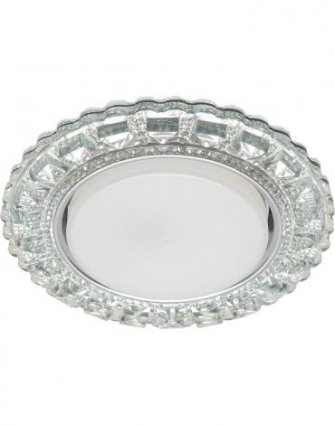 Фотография товара 'Feron CD4045 Светильник встраиваемый с LED подсветкой потолочный GX53 без лампы, прозрачный, хром 41408'