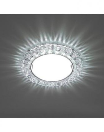 Фотография товара 'Feron CD4045 Светильник встраиваемый с LED подсветкой потолочный GX53 без лампы, прозрачный, хром 41409'
