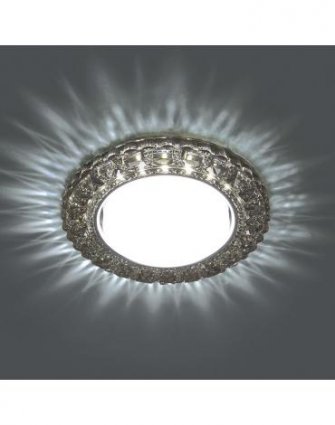 Фотография товара 'Feron CD4045 Светильник встраиваемый с LED подсветкой потолочный GX53 без лампы, хром 41411'