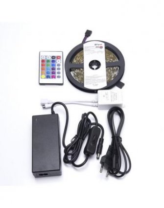 Фотография товара 'Feron LS606 Cветодиодная LED лента , готовый комплект 5м 60SMD(5050)/м 14.4Вт/м IP20 12V RGB 27706'