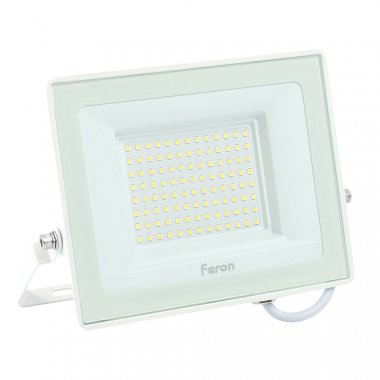 Фотография товара 'Feron Прожектор светодиодный многоматричный с монтажным креплением на кронштейн, (ДО), 100W, 6400К (холодный белый), 230V/50Гц, 10000Lm, IP65, 52081'