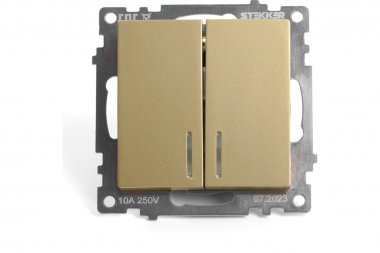 Фотография товара 'Feron 49217 Выключатель двухклавишный STEKKER GLS10-7102-08 , серия Катрин'