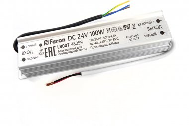 Фотография товара 'Feron 48059 Трансформатор электронный для светодиодной ленты 100W 24V'