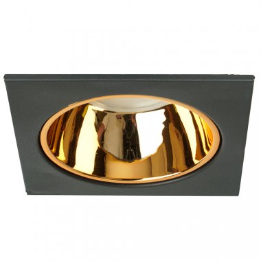 Фотография товара 'Feron Светильник потолочный встраиваемый (ИВО) , под лампу MR16 G5.3, черный + золото, квадрат, 51409'