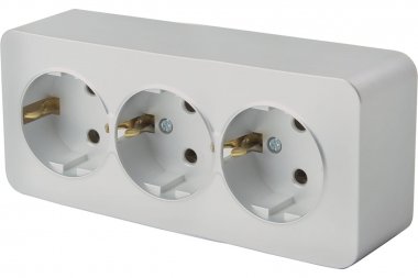 Фотография товара 'Feron 49330 Розетка STEKKER MST16-13-03 на 3 гнездо, с заземлением'