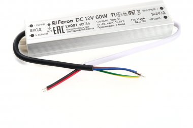 Фотография товара 'Feron 48056 Трансформатор электронный для светодиодной ленты 60W 12V IP67'