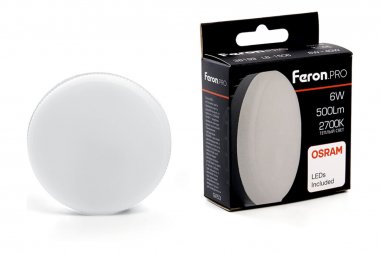 Фотография товара 'Feron 38199 Лампа светодиодная LB-1506, GX53 (таблетка), 6W 230V GX53 2700К'