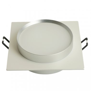 Фотография товара 'Feron Светильник потолочный встраиваемый (ФВО) , под лампу GX53 GX53, белый+серебро, квадрат, 110*110*40 мм, 51361'