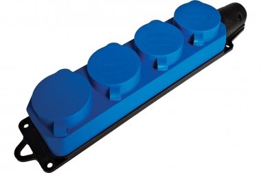 Фотография товара 'Feron 49402 Розетка STEKKER RST16-24-44-4 на 4 гнездо, с крышкой, с заземлением'