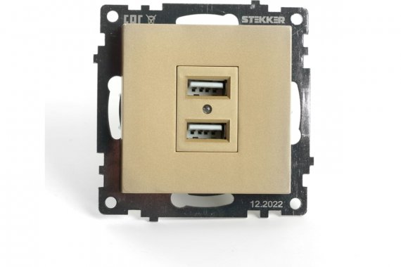 Фотография товара 'Feron 49229 Розетка STEKKER GLS10-7115-08 на 2 гнездо'