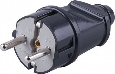 Фотография товара 'Feron PPG16-42-201 Вилка прямая с заземляющим контактом, пластик 250В, 16A, IP20 32852'