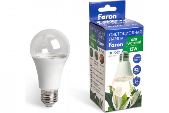 Фотография товара 'Feron 38277 Лампа для растений LB-7062, (фитолампа), 12W 175-265V E27'