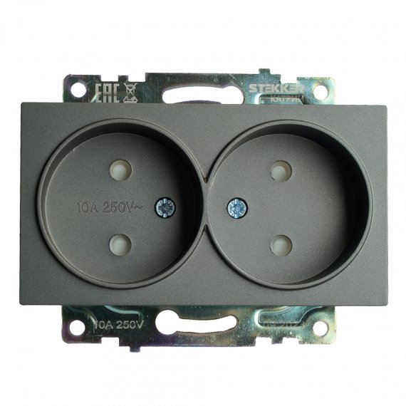 Фотография товара 'Feron 49421 Розетка STEKKER GLS10-7113-06 на 2 гнездо, без заземления'
