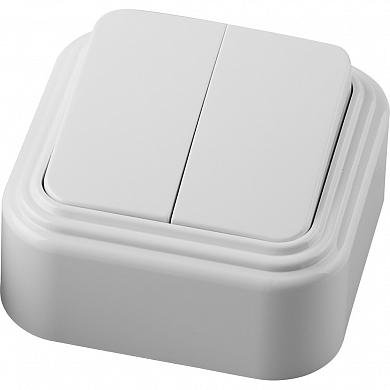 Фотография товара 'Feron PSW06-22-20 Выключатель двухклавишный открытой установки, 250В, 6А, IP20 32744'