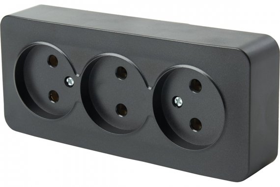 Фотография товара 'Feron 49317 Розетка STEKKER MST10-13-02 на 3 гнездо, без заземления'