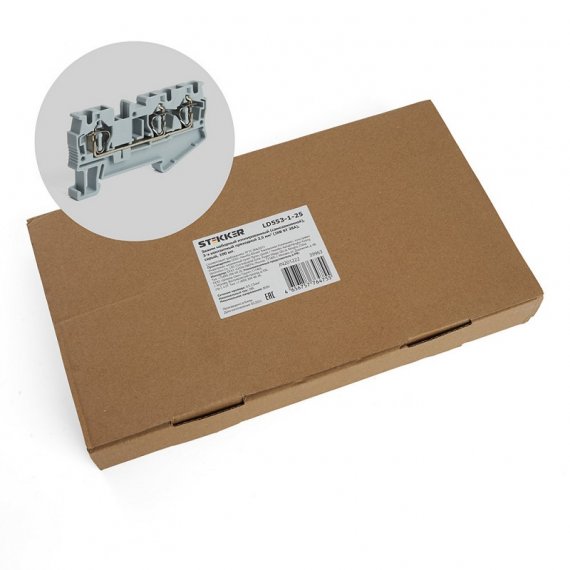 Фотография товара 'Feron 39963 LD553-1-25 ЗНИ Зажим пружинный, 3-проводной проходной 2,5 мм? (JXB ST 2,5)'