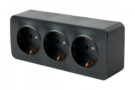 Фотография товара 'Feron 49318 Розетка STEKKER MST16-13-02 на 3 гнездо, с заземлением'