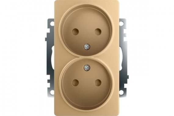 Фотография товара 'Feron 49225 Розетка STEKKER GLS10-7113-08 на 2 гнездо, с заземлением'